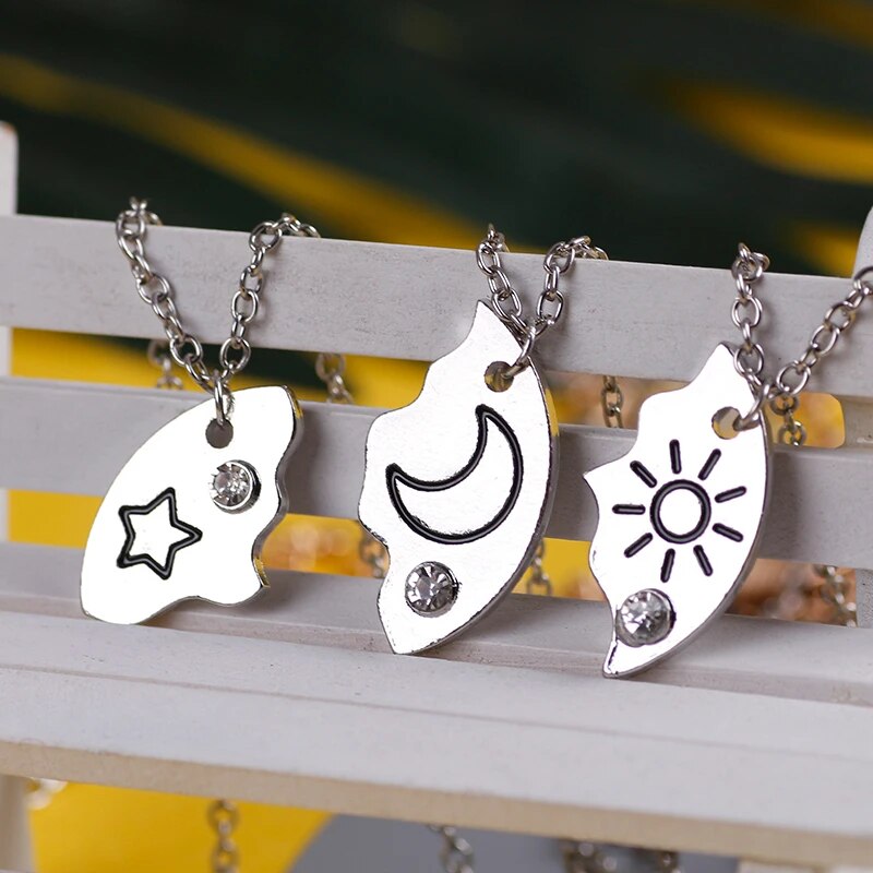 Collier pendentif trois pièces Meilleur ami