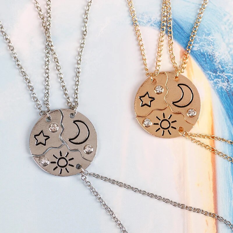 Collier pendentif trois pièces Meilleur ami
