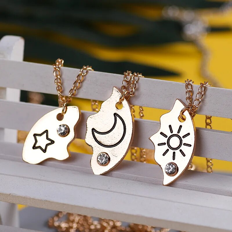 Collier pendentif trois pièces Meilleur ami