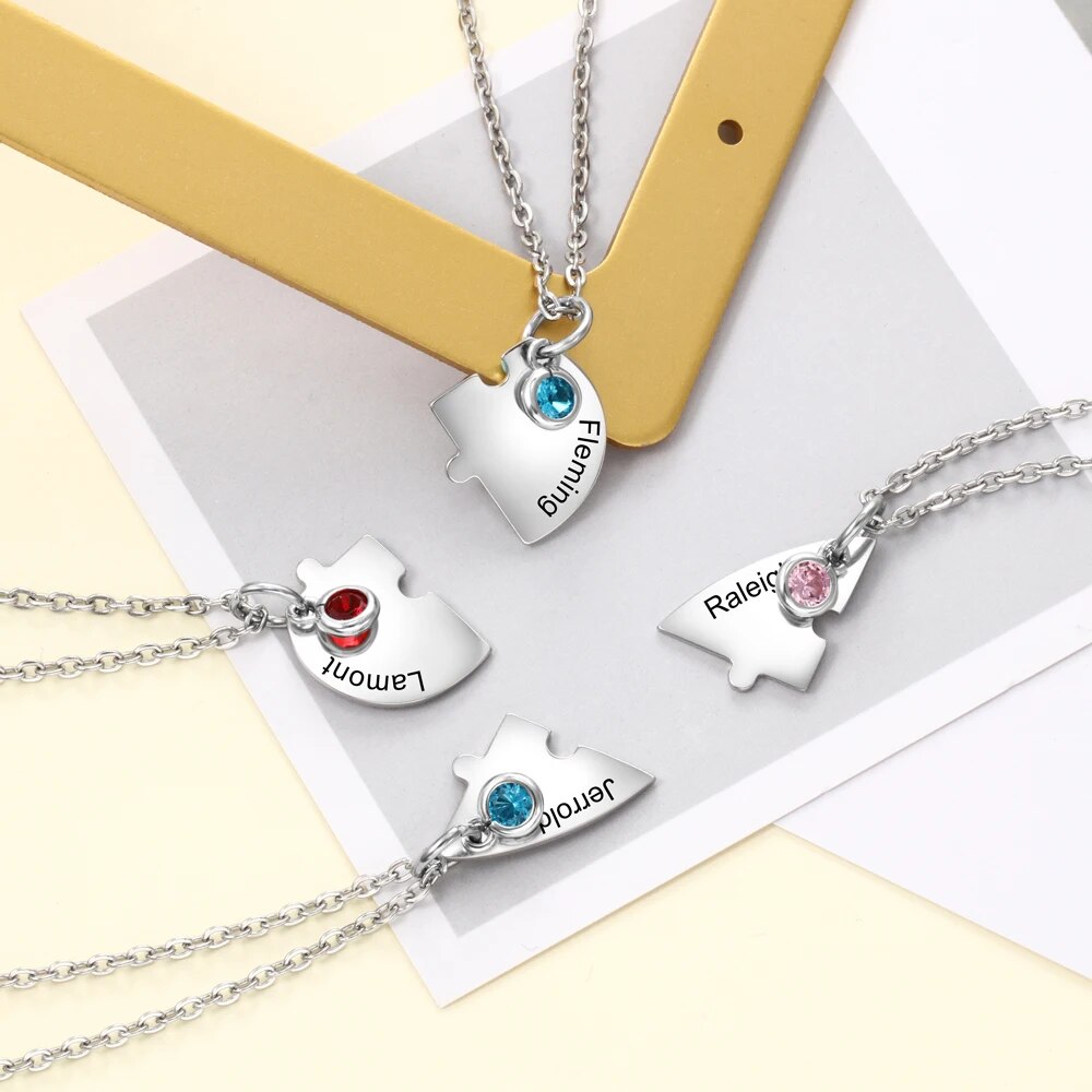 Collier personnalisé en forme de cœur en acier inoxydable